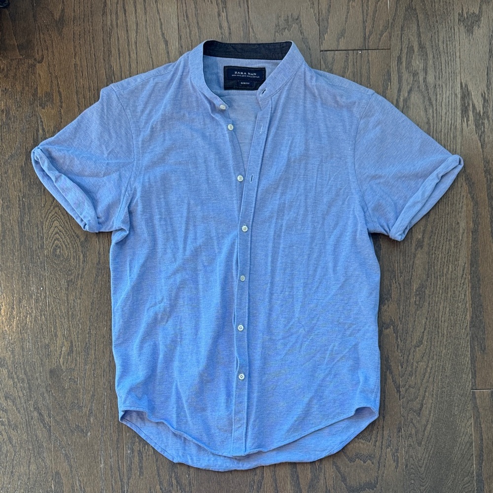 Zara Blue Short Sleeve button down